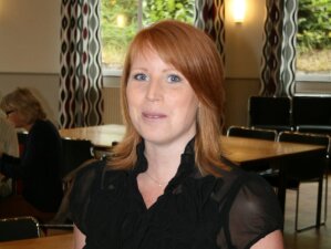 Annie Lööf i sin kandidatskampanj till partiledare för Centerpartiet - IOGT-NTOs lokal i Växjö den 20 augusti 2011